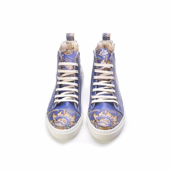 Goby Shoes - Blue Floral Short Boots - Picture 2 of 5